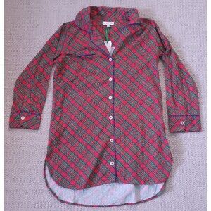 Jayes Studio Sleepshirt Nightgown Pajamas Size S 6-8 Red Plaid Tartan NEW